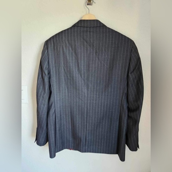 Brooks Brothers Vitale Barberis Canonico Gray Pinstripe Wool Blazer Size 42R - Picture 2 of 10